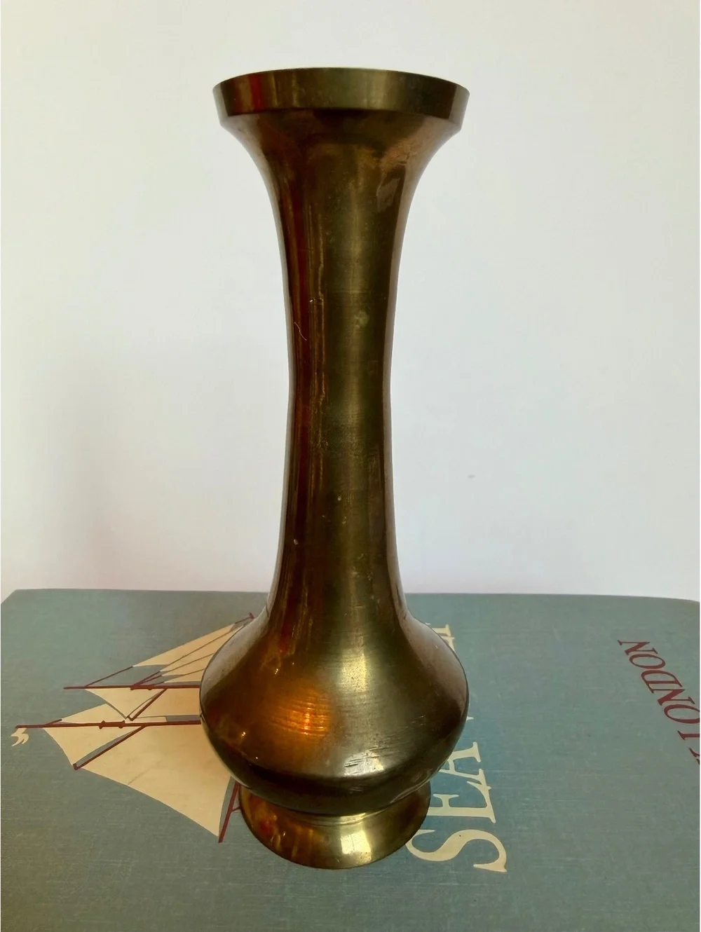 Vintage Solid Brass Bud Vase 5.5” Made in India Enesco Gold Brass Boho Decor